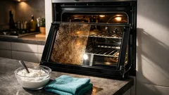 Backofentür reinigen ohne Chemie: Die 3-Zutaten-Paste macht das Ofenglas wieder klar