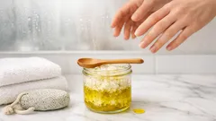 Olivenöl-Peeling selber machen: Salzpeeling-Rezept für glatte Haut in 2 Minuten