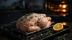 Ofenhähnchen wie vom Profi: mit Salz-Zucker-Trick wird die Haut knusprig und das Fleisch saftig