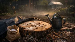 Baumstumpf entfernen ohne Ausgraben: mit Milchpulver und Stickstoff den Zerfall beschleunigen